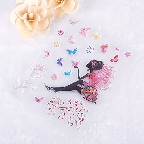 zhuotop Elegante Little Fairy Muster DIY Große transparent Gummi Stempel Seal DIY Craft Scrapbooking Decor - 2