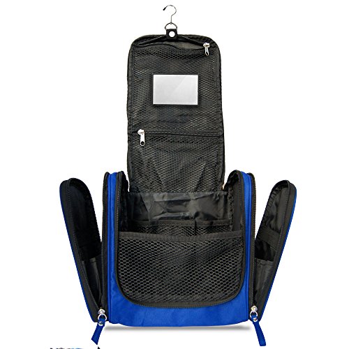 Trousse de toilette spacieuse avec crochet de fixation & miroir détachable | Grand kit de voyage pour hommes &