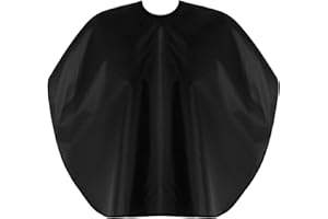 WY LIGHTING LEVEL Mantella Da Barbiere Corta Professionale Mantella Per Tintura Per Capelli Da Parrucchiere In Nylon Impermeabile Mantella Da Taglio Per Parrucchiere Per Unisex Grembiule Da Trucco (Nero)