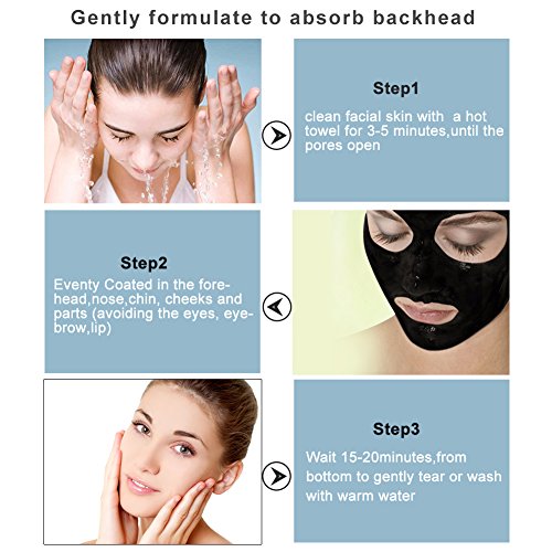 Black Head Maske, Peel off Maske, Mitesser Maske, Mitesser Gesichtsmaske, Gesichtsmasken Schwarz Black Mask, Blackhead Remover Mask, Black Mud Mask Mitesser, Tiefenreinigung Entferner Pore Acne Purifying Black Head, Beauty Skin Care Mitesserentferner Mask (60g) - 6