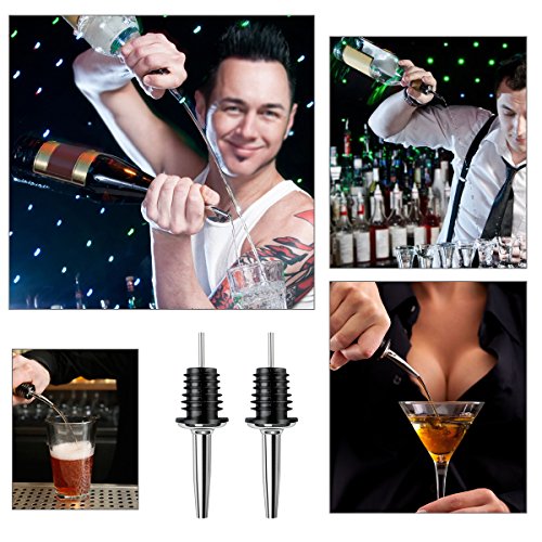 BESTOMZ Edelstahl Flaschenausgießer Weinausgießer Ausgießer Flasche Stopfen aus Edelstahl mit konischer Tülle, 12 Stück - 6