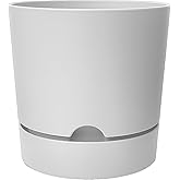 ToXA Begonya Saksı Tabaklı Drenajlı Mat Plastik &Ccedil;i&ccedil;ek Saksısı (1 Adet, 3,3 Litre, 18cm, Beyaz)