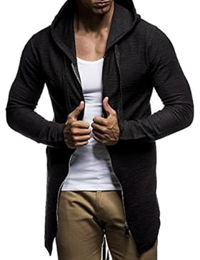 LEIF NELSON Herren oversize Sweatjacke mit Kapuze Jacke Hoodie Hoody LN6301
