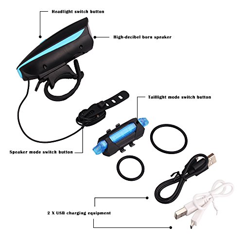 Fahrradlicht Fahradbeleuchtung Set USB Wiederaufladbare LED Fahrradlampen Frontlicht Rücklicht Super hell Fahrradlichter für Sicheres Radfahren Spritzwassergeschützt - 3