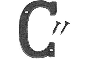 DEMIAWAKING IT Demiawaking Alfabeto in Metallo Lettere Numeri Civici Esterni Fai da te Targhe Lettere per Porta a Muro, Indirizzo, Strada con Viti di Montaggio (C)