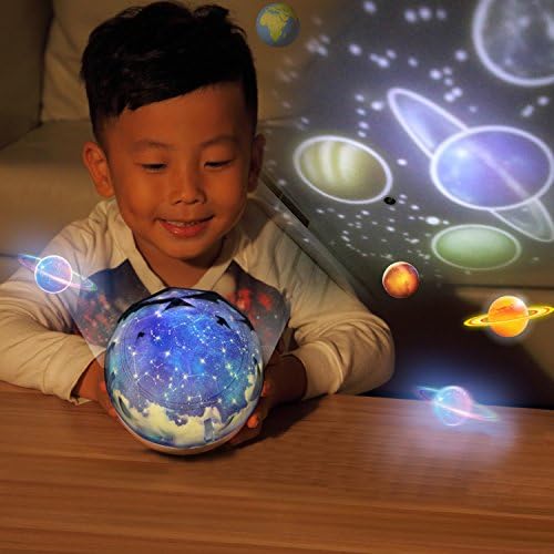 LIWUYOU Star Projector Night Light Rotating with Built-in Battery Color Change LED Dimmable Bedside Lamp in Living Room Bedroom Gifts for Nursery Kids Children