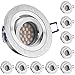 Produktbild 10er LED Einbaustrahler Set mit LED GU10 Markenstrahler - dimmbar - von LEDANDO - 5W - schwenkbar - warmweiss - 60° Abstrahlwinkel - A+ - 50W Ersatz - Bicolor Alu