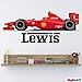 Personalised Formula One Racing Car Wall Sticker Decal - Full Colour Boys Bedroom Nursery (Extra Large - 137cm Wide)