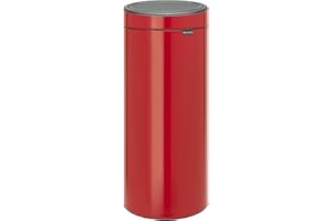 Brabantia - Poubelle Touch Bin Unie New, 30L - Rouge Passion