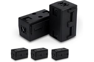 Innfeeltech 5 piezas de núcleo de anillo de ferrita negro clip de núcleo de ferrita EMI supresor de ruido clip de cable con 10 mm de diámetro interior de los cables USB, tipo cuadrado Mejorado