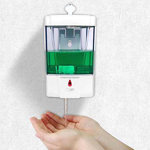 Seifenspender Wandmontage Automatische IR Sensor Seifenspender Automatische Berührungsloses Küche Seife Lotion Pumpe für Küche Badezimmer batteriebetrieben 600 ml - 2