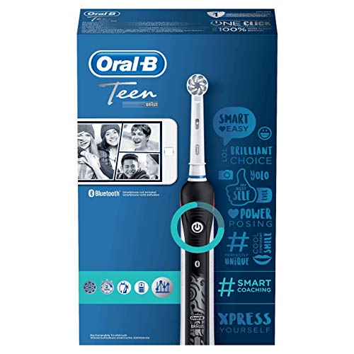 Oral-B SmartSeries Teen Boys Sensi Ultrathin - Cepillo eléctrico recargable con tecnología de Braun, 1 mango, 3 modos incluyendo blanqueado y sensible y 2 cabezales de recambio