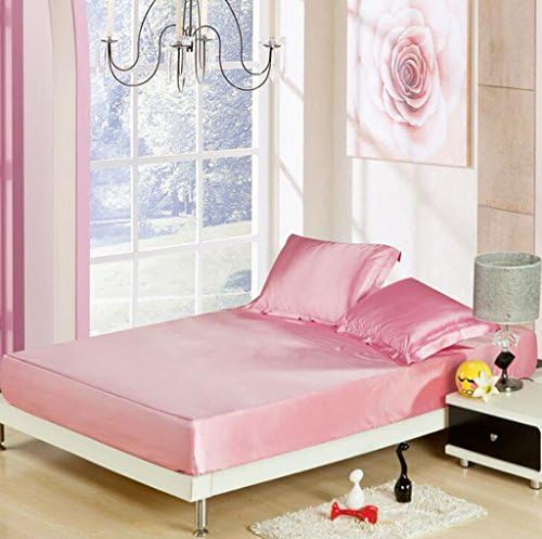 Wmshpeds Silk bed single piece of solid color double-fight silk silk bed sheets ice bed bare bedspreads bed lin