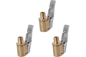 VINFUTUR 3 Stücke 8mm Hebelstecker Auto Ventilstecker Adapter Druckluft Reifenfüllnippe Ventilaufsatz Momentstecker Hebelstecker Autoventil Gewinde Air Chuck Messing