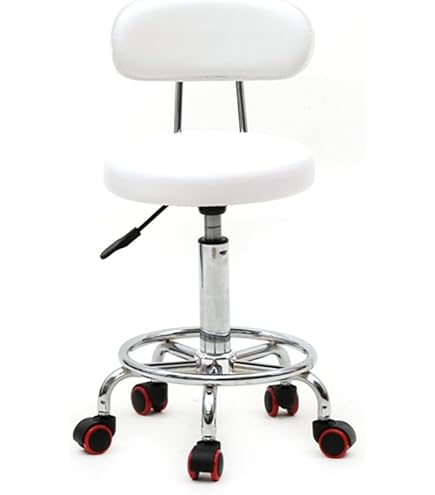 Sgabello Da Lavoro Girevole Con Ruote - Per Estetisti, Studi Medici, Tatuatori, Altezza Regolabile, Colore Azzurro - Foto 7