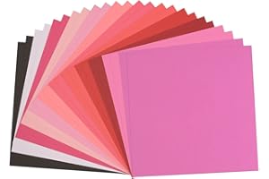 ‎VAESSEN CREATIVE Florence Cardstock Papier, Farbenmix Valentin, 216 Gramm/m², Quadratisch, 30,5 x 30,5 cm, 24 Stück, Textur, für Scrapbooking, Kartenherstellung, Stanzen und andere Papierbasteleien