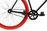 FabricBike-Fahrrad Fixie, Schwarz, Starre Nabe, Single Speed, Fixed Gear Bike, Rahmen aus Hi-Ten Stahl, 10 Kg - 4