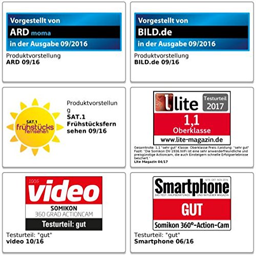 Somikon 360°-Full-HD-Action-Cam mit 2 Objektiven für vollsphärische VR-Videos - 7