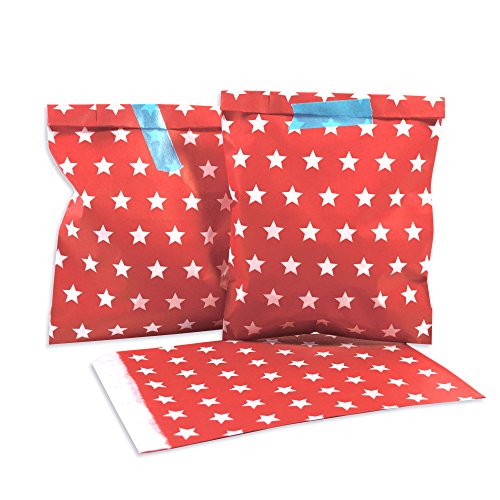 100 Frau Wundervoll Papiertüten Mix rot, 4 Designs zu je 25 Stück / Geschenktüten / Candy Paper Bags - 5
