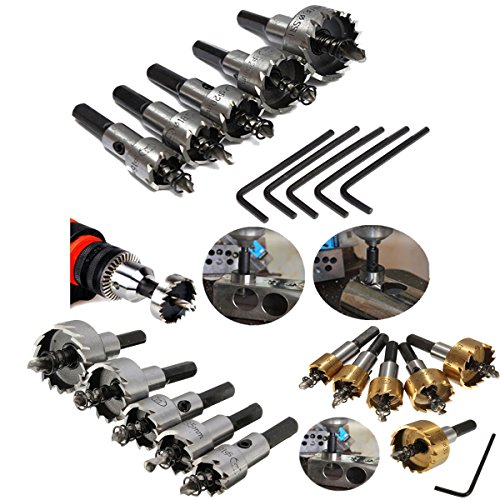 Mohoo 5 PCs HSS Bohrer Lochsäge Set Edelstahl Metall Legierung 16-30mm - 3