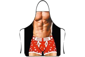 Anzhee Sexy Men Apron Creative Cooking Apron Kitchen Apron Barbecue Apron Funny Motif Apron Bib Apron for Men Women Party Costume Funny Apron for Friend Women Men Novelty Funny Apron Gift