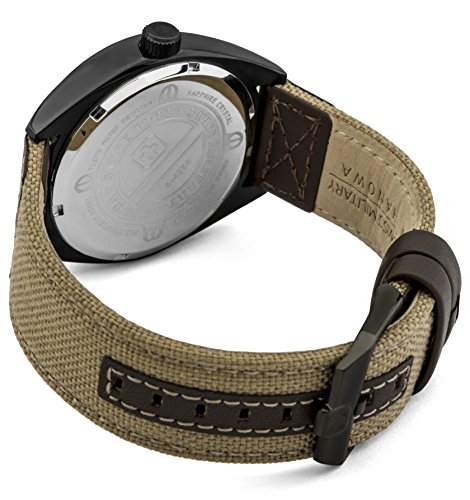 Swiss Military Men's SM34521AEU/H03 Quartz Watch with Black Dial Analogue Display and Fabric Strap