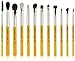 Bdellium Tools Professional Antibacterial Makeup Travel Line Eyes Brush Set with Roll Up Pouch Pack of 12