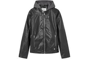 Springfield kurtka Mężczyźni Faux leather jacket with hood