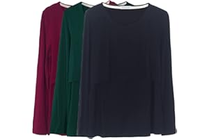 Smallshow Donna Top per Allattamento a Maniche Lunghe 3 Pack