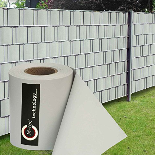 Profi-Sichtschutzstreifen | PVC | M-tec matt EXKLUSIV ® ✔ lichtgrau ✔ 35m x 19cm ✔ seidig-matt ✔ | Nach M-tec technology Rezeptur hergestellt -