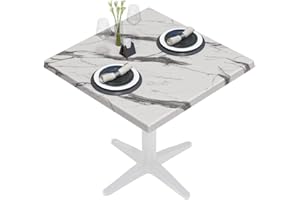 ‎GGMMÖBEL GGMMÖBEL WERZA | Werzalit Tischplatte | Weiß Marmor | B:T 70 x 70 cm | Topalit Tischplatte