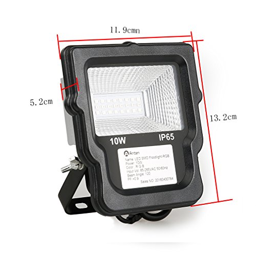 Anten® LED RGB Fluter 10W Außenstrahler Flutlicht Scheinwerfer Baustrahler + Fernbedienung IP65 - 2