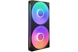 NZXT F240 RGB Core - Telaio singolo 240 mm con 2 ventole RGB 120 mm - Controllo velocità illuminazione - Alta pressione statica e flusso d'aria - Cuscinetti fluidodinamici - 8 LED aRGB - Nero