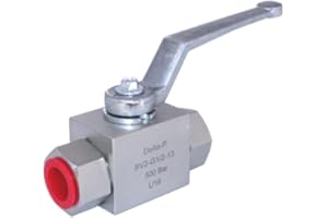 URPIZY 1PC Hydraulique 2 Voies Haute Pression Robinet à Bille - 1/2" pour BSP - 500 Bar MWP Hydraulique Robinet à Bille en Acier Au Carbone