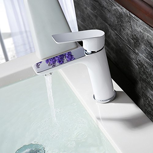 Homelody Weiß Badarmatur Chrom Wasserhahn Bad Armatur Mischbatterie Einhebelmischer Waschtischmischer Waschbeckenarmatur Waschbecken Armatur f. Bad - 4