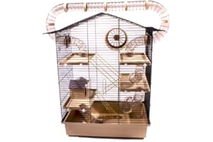 XXL-ZOO XXL Nagerkäfig Hamsterkäfig Mäusekäfig Haus inklusive gigantischem Röhrensystem beige schwarz