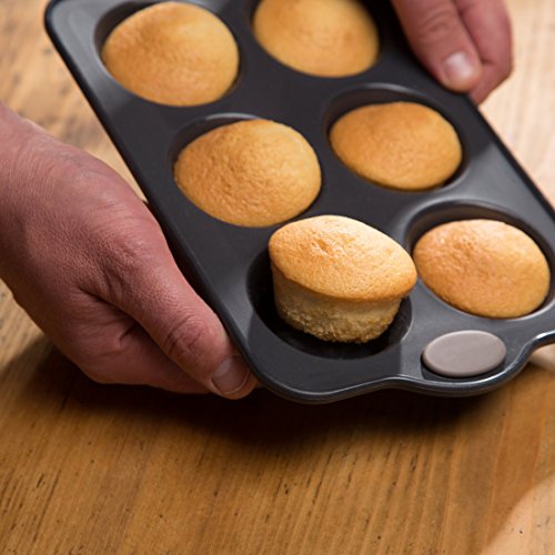 Levivo Silikon Muffin-Backform für 6 Muffins, 27.5 x 17 cm, Grau - 3