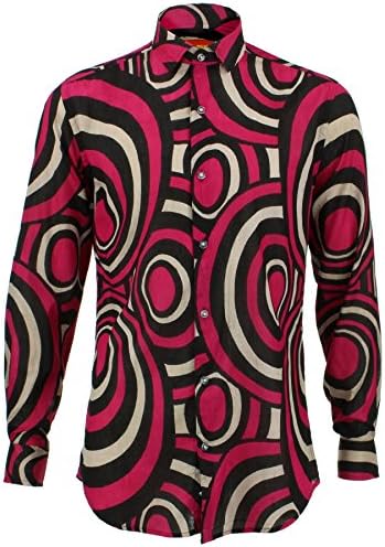 Loud Originals Tailored Fit Long Sleeve Shirt - Retro Circles (17"/43cm/X-Large)