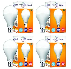 wipro 20W B22 LED Bulb, Pack of 4 (Garnet)