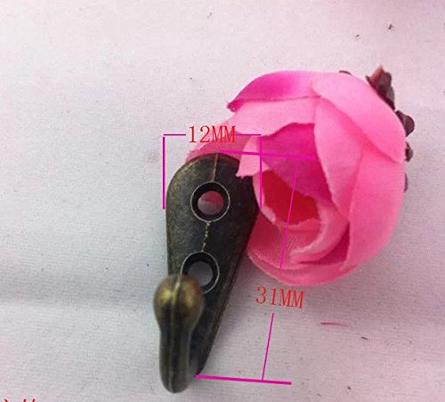 TAPCET 10PCS Kleiderhaken Mantelhaken Haken mit Schrauben Solide europäische Antike Vintage-Kupfer-Legierung für Bad Küche - 3