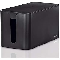 Hama Kabelbox „Mini“ mit Deckel & Gummifüßen (Organizer zur Vermeidung von Kabelsalat, Aufbewahrungsbox zum Verstecken…