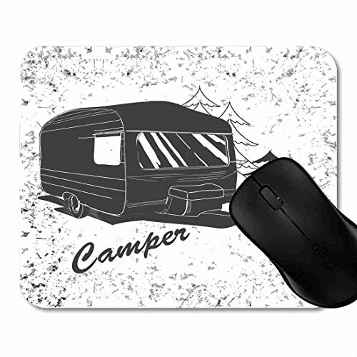 Preisvergleich Produktbild Mauspad Weinlese-Beschriftungs-Reisefahrzeug-... typografisch Rutschfeste Gummi Basis Mouse pad, Gaming und Office mauspad für Laptop, Computer PC 1H1832