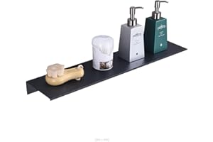 Biutimarden Bathroom Shelf 40cm Black No Drill Bathroom Shelves Self Adhesive Rustproof Wall Mounted Storage Aluminum Bathroom Accessories Organiser for Bathroom Kitchen Toilet