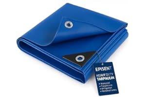 EPISENT Blue Waterproof Tarpaulin – Heavy Duty Tarp Sheet with Reinforced Edges & Rust-Free Eyelets – UV Resistant ground sheets Multipurpose Cover for Camping, Garden, Car & Outdoor (4' x 6' feet)
