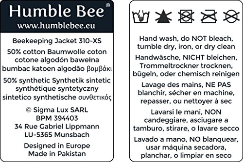 Humble Bee 310-XS Polycotton-Imkerjacke mit Rundschleier (X Small) - 9
