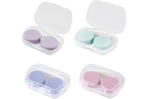 DNDGDLUA Pack of 4 Contact Lens Case Contact Lens Case Portable Contact Lens Container for Travel Left and Right Eye Contact Lens Holder with Storage Box Contact Lens Container, Multiple, Daily