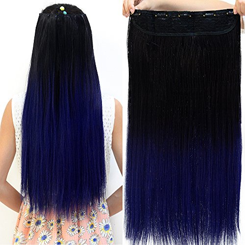 Neverland Two Tone 24" Long Straight Clip in Hair Extensions Hairpieces Ombre Hair Extension