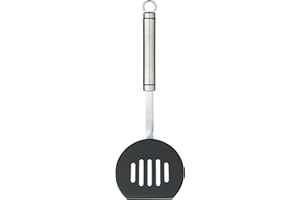 KitchenCraft Professional Nylon Round Slotted Food Turner con manico in acciaio inox, 32 cm (12,5")