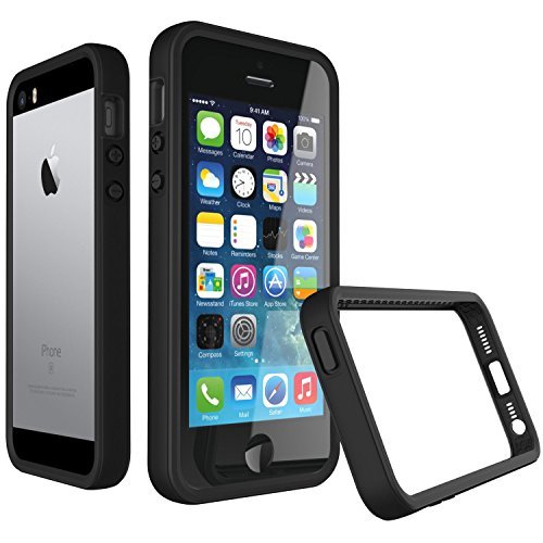 iPhone 5 / 5s / SE Case - RhinoShield [CrashGuard] Bumper [11 Ft Drop Tested] No Bulk [ShockSpread Technology] Thin Lightweight Protection - Slim Rugged Cover [Black]