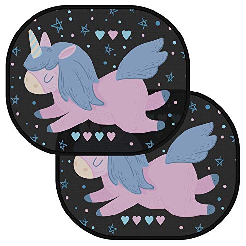 Chesbung Tendine Parasole Auto per Bambini e Neonati - Parasole Bambini Accessori Auto - Protezione ottimale Raggi UV - 2 Pezzi 44.6 * 35.8cm - Nere oscuranti con Animali